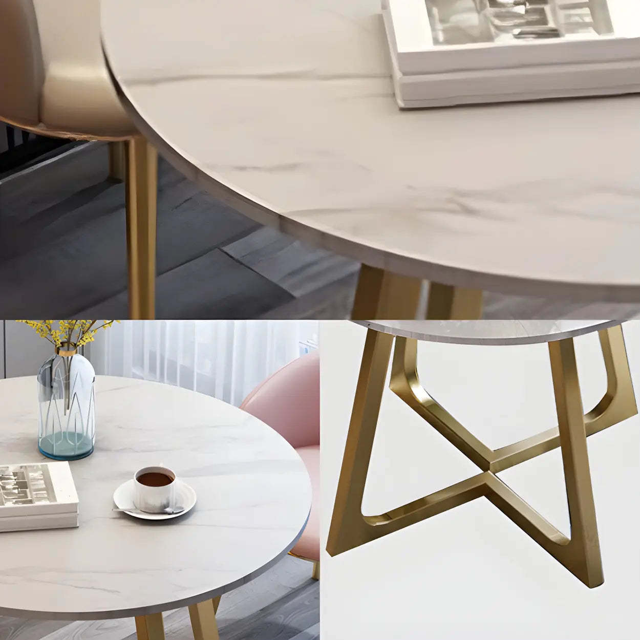 Modern Round Stone Dining Table