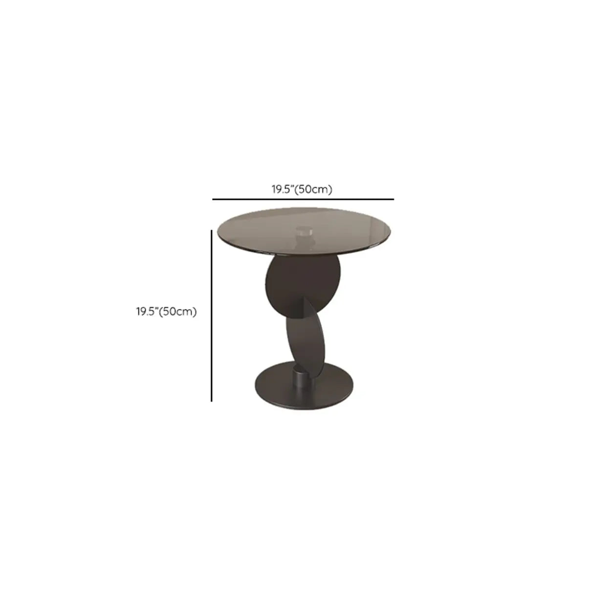 Modern Smoked Glass Metal Side Table
