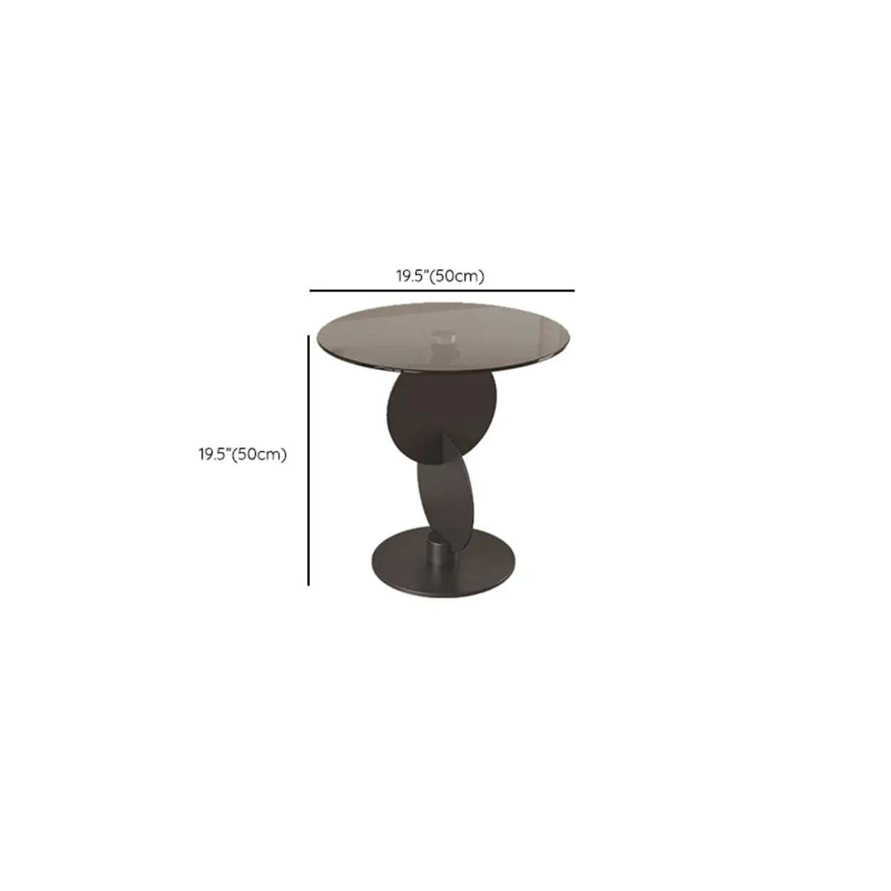 Modern Smoked Glass Metal Side Table