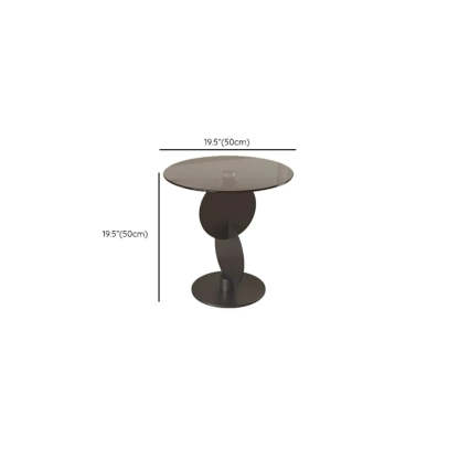 Modern Smoked Glass Metal Side Table