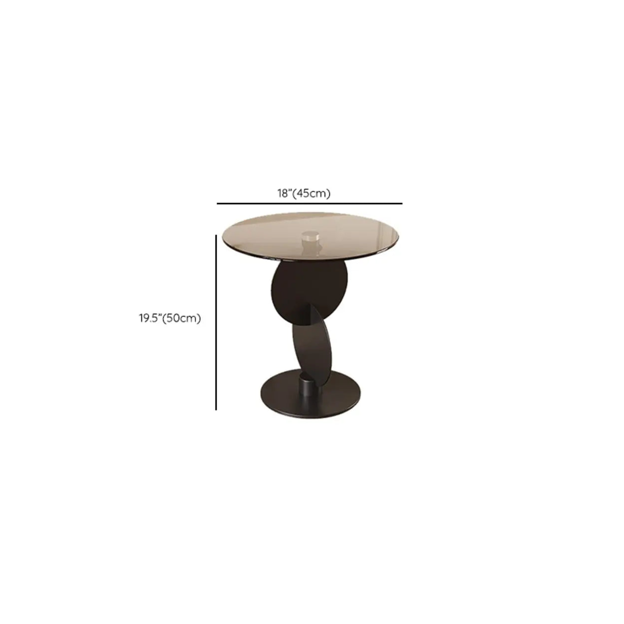 Modern Smoked Glass Metal Side Table