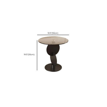 Modern Smoked Glass Metal Side Table