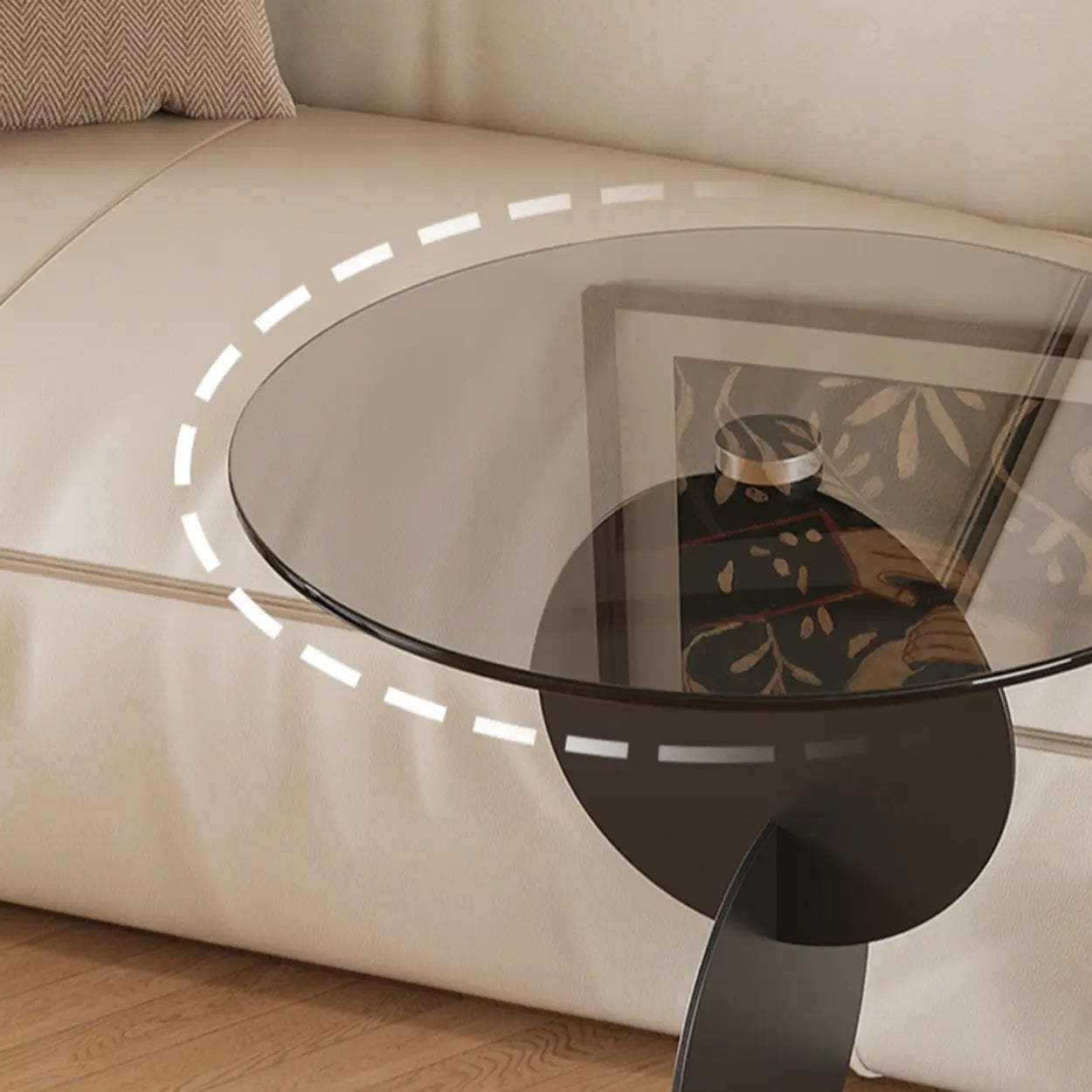 Modern Smoked Glass Metal Side Table