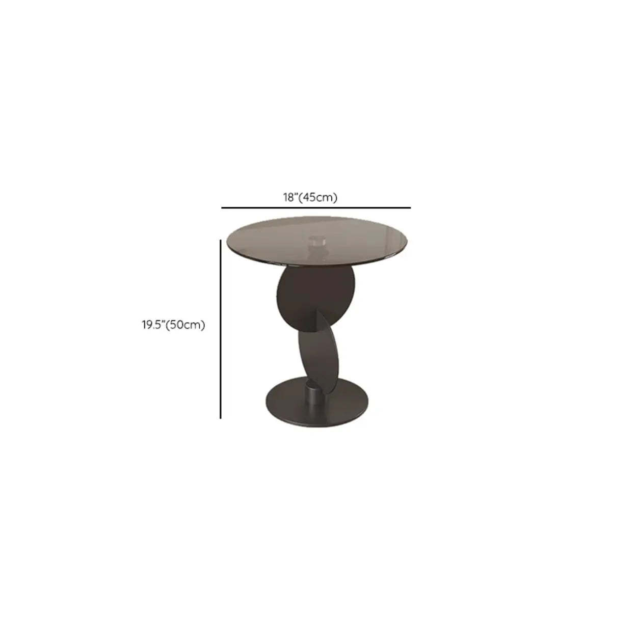 Modern Smoked Glass Metal Side Table