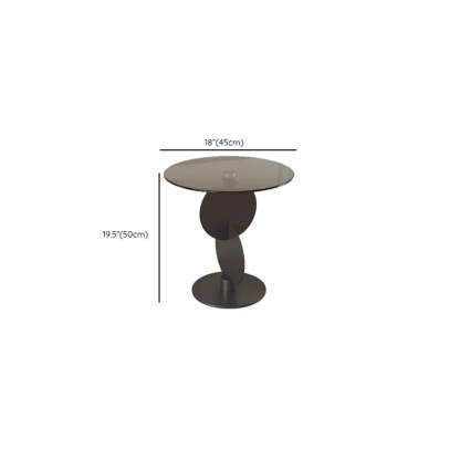 Modern Smoked Glass Metal Side Table