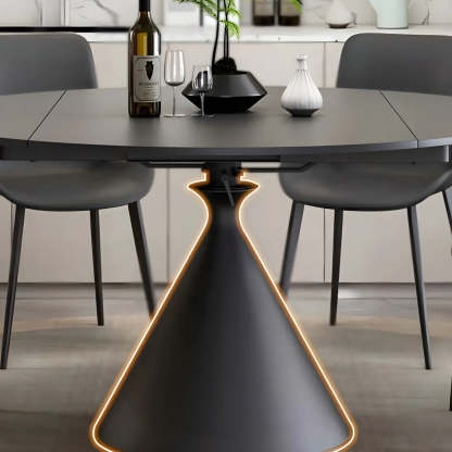 Modern Round Stone Extendable Dining Table
