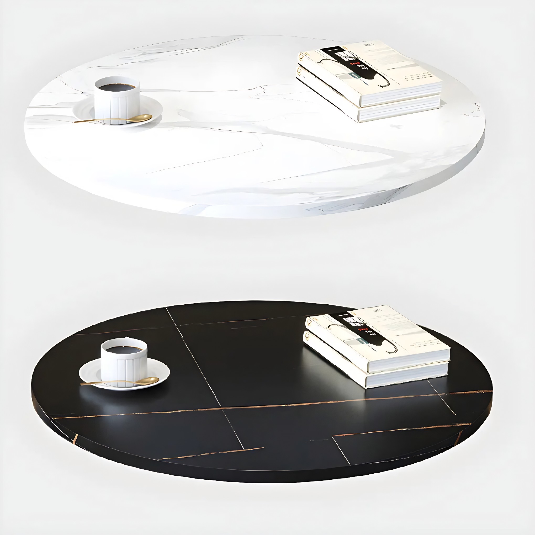 Modern Round Stone Scratch-Resistant Dining Table