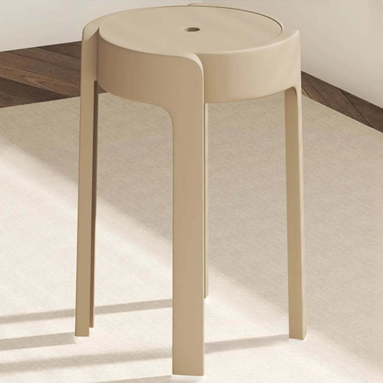 Modern Multi-Color Round Synthetic Bar Stool — Light Blue