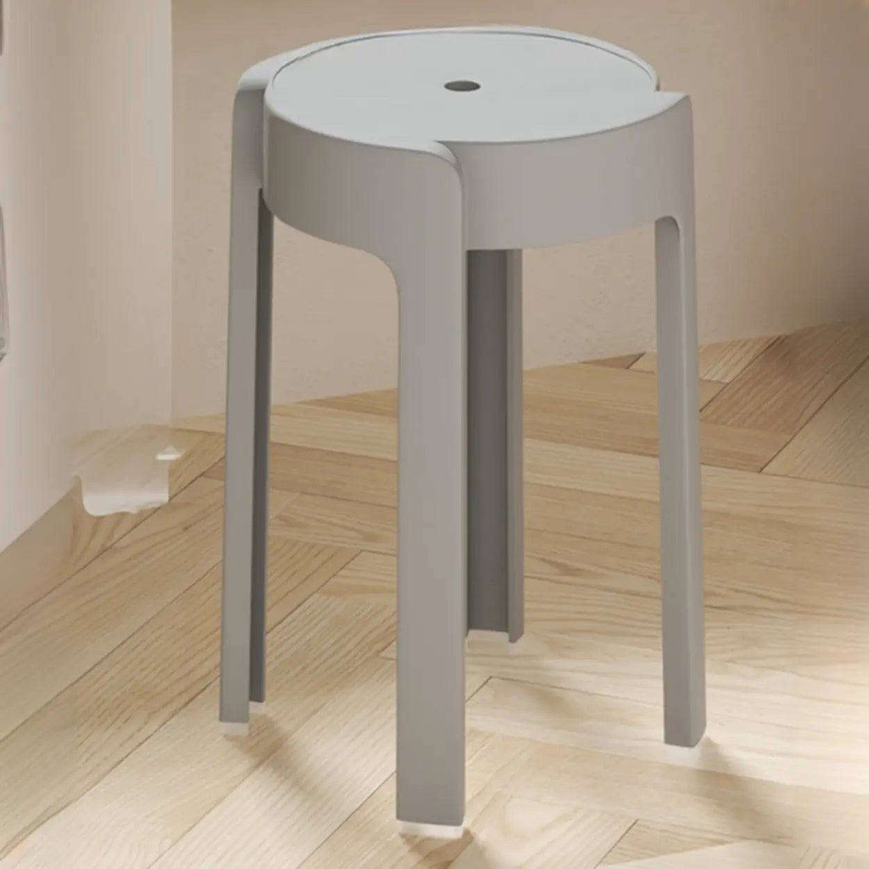 Modern Multi-Color Round Synthetic Bar Stool — Dark Blue
