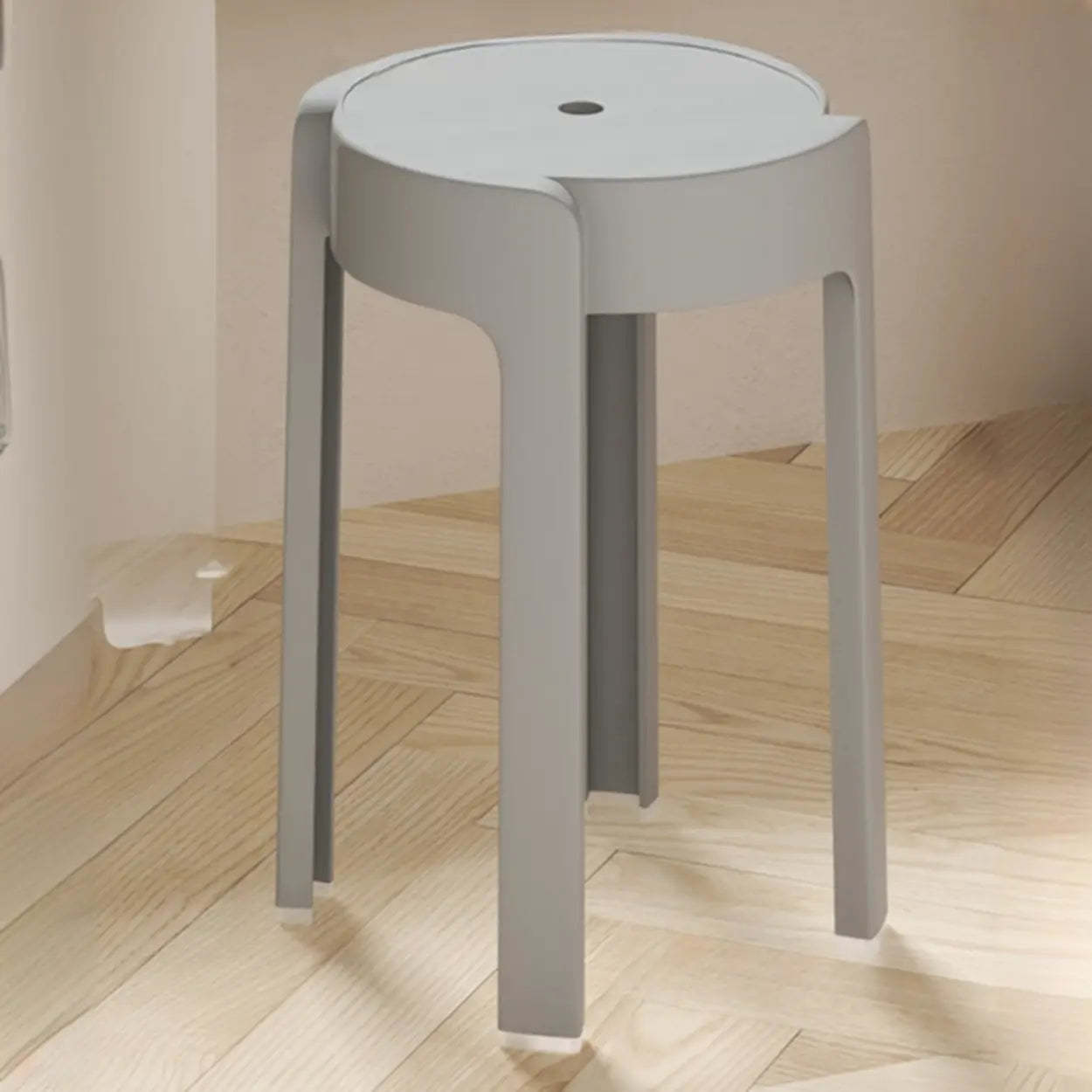 Modern Multi-Color Round Synthetic Bar Stool — Dark Blue