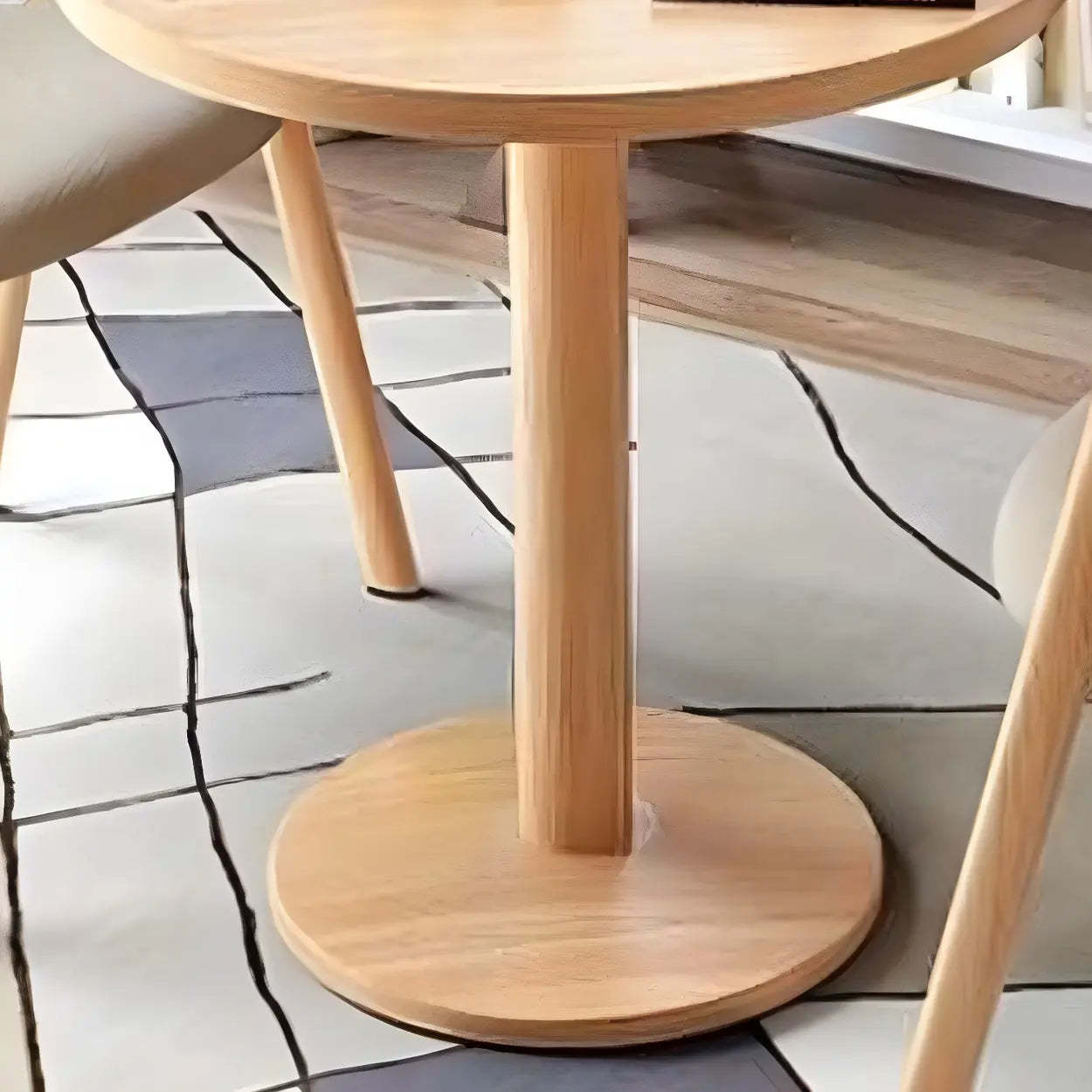 Modern Round White Bistro Dining Table
