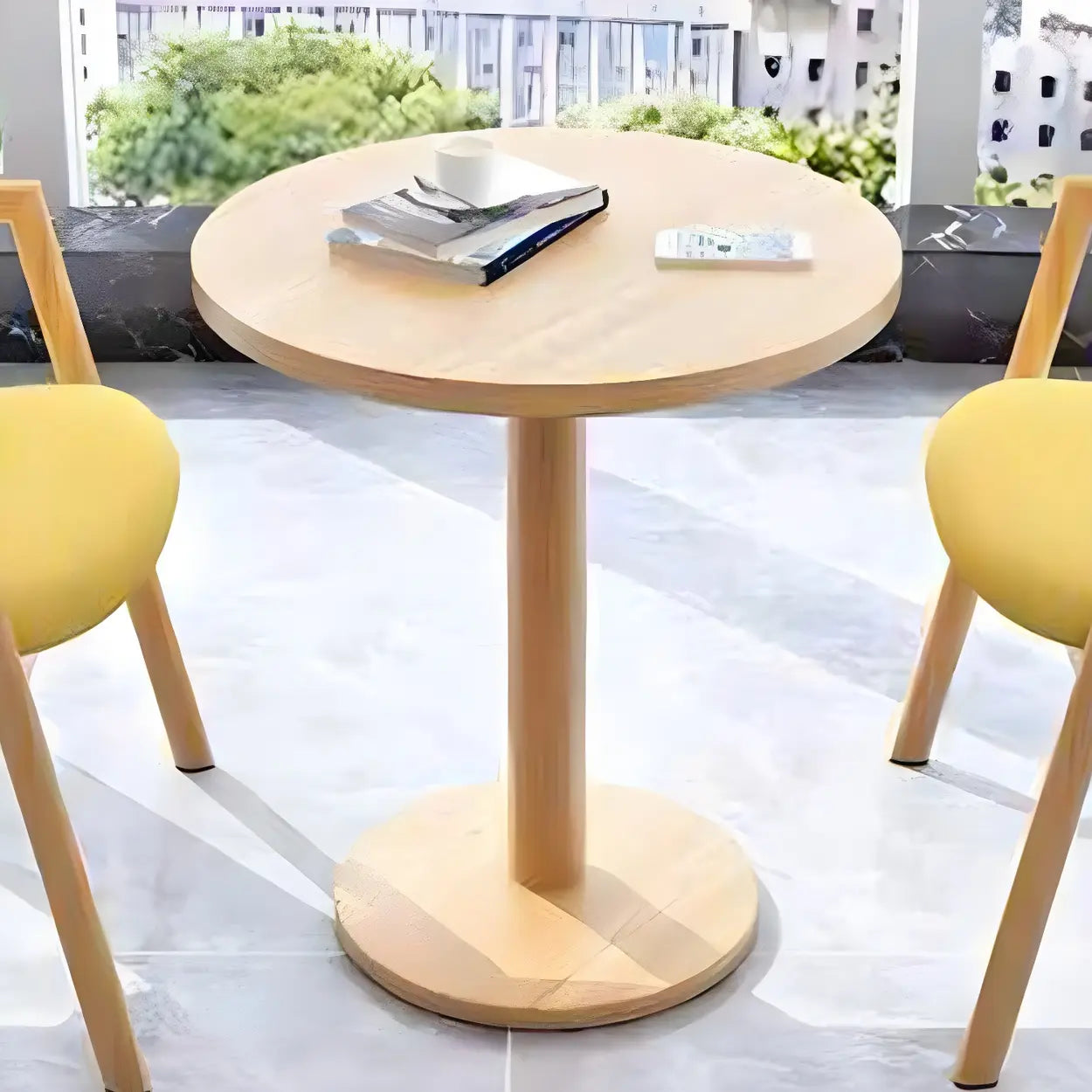 Modern Round White Bistro Dining Table — White / Table Only