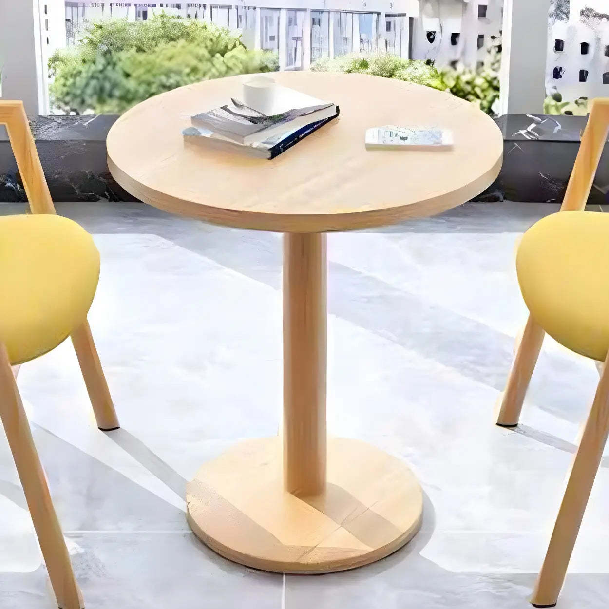 Modern Round White Bistro Dining Table — White / Table Only