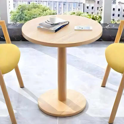 Modern Round White Bistro Dining Table — White / Table Only