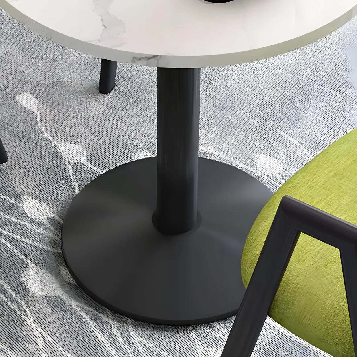 Modern Round White Bistro Dining Table
