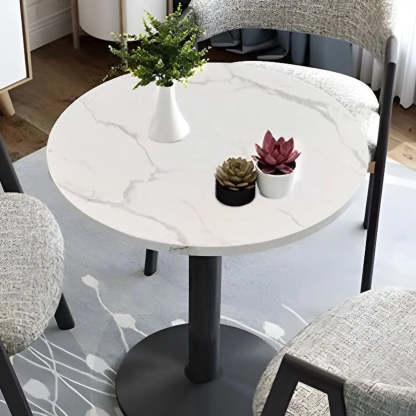 Modern Round White Bistro Dining Table