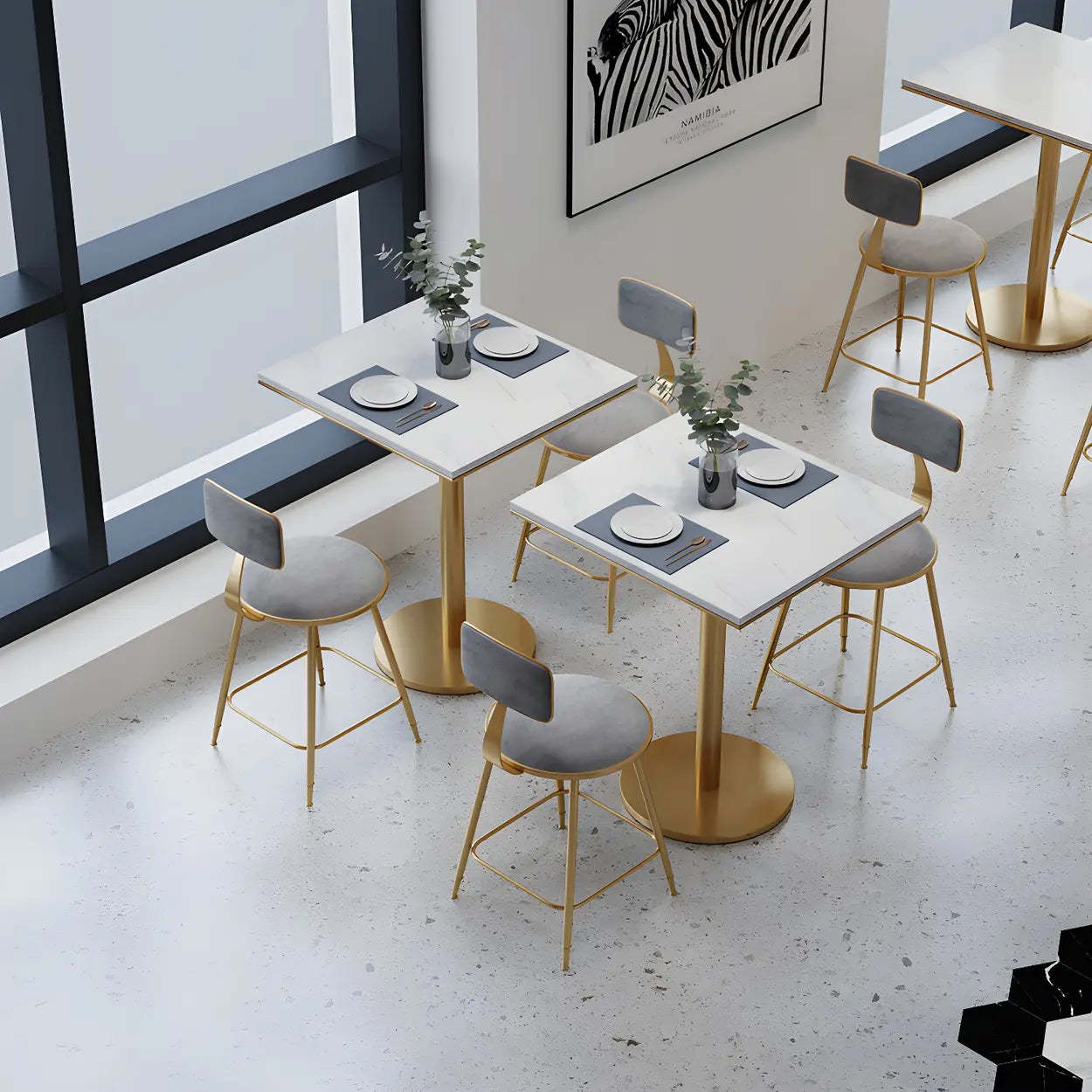 Modern Round White Sintered Stone Dining Table — Rectangle / Table Only