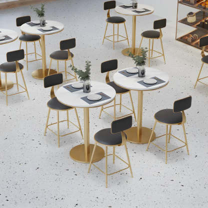 Modern Round White Sintered Stone Dining Table