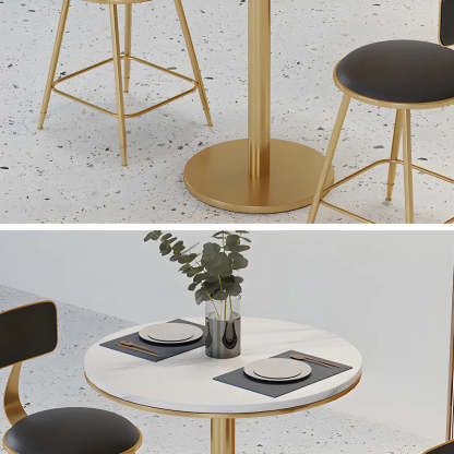 Modern Round White Sintered Stone Dining Table