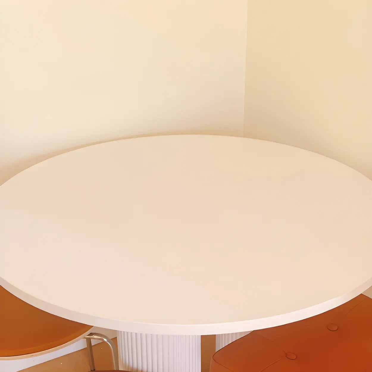 Modern Round White Oak Dining Table