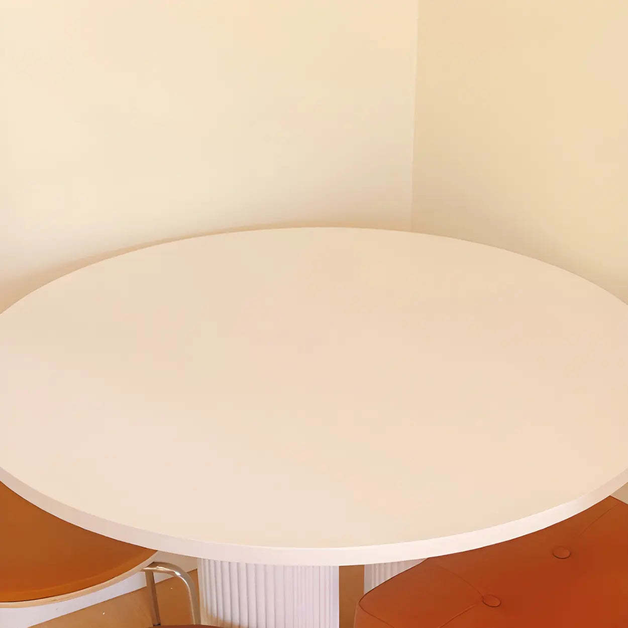 Modern Round White Oak Dining Table
