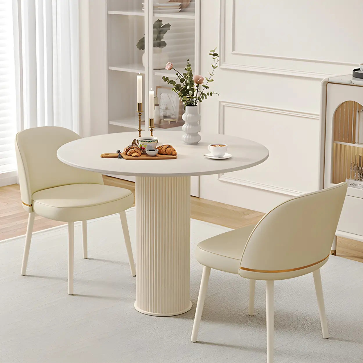 Compact Round Wood Dining Table — Table Only