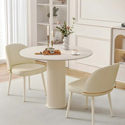 Compact Round Wood Dining Table — Table Only