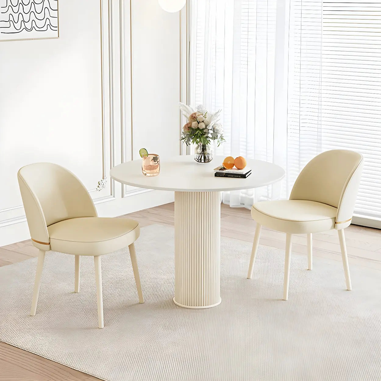 Compact Round Wood Dining Table