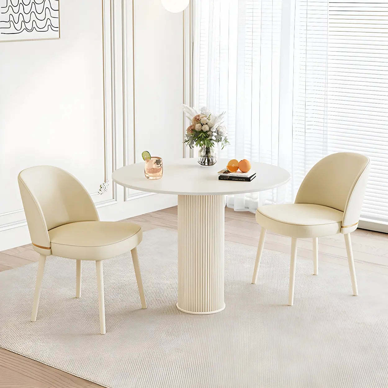 Compact Round Wood Dining Table
