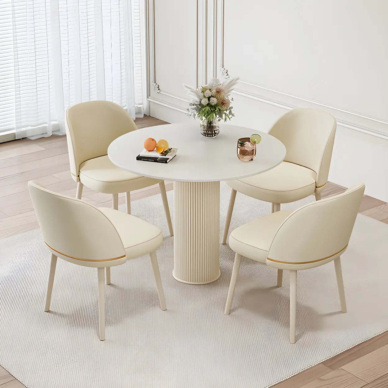 Compact Round Wood Dining Table