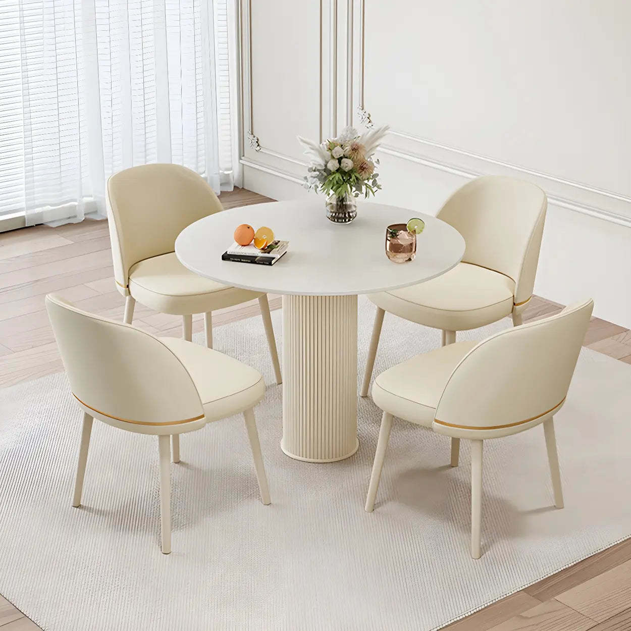 Compact Round Wood Dining Table
