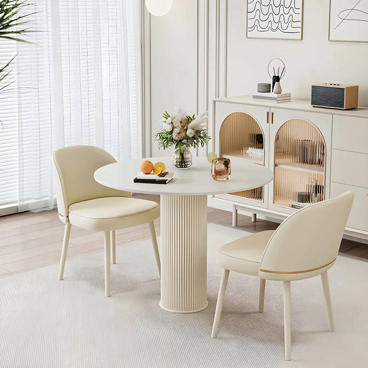 Compact Round Wood Dining Table