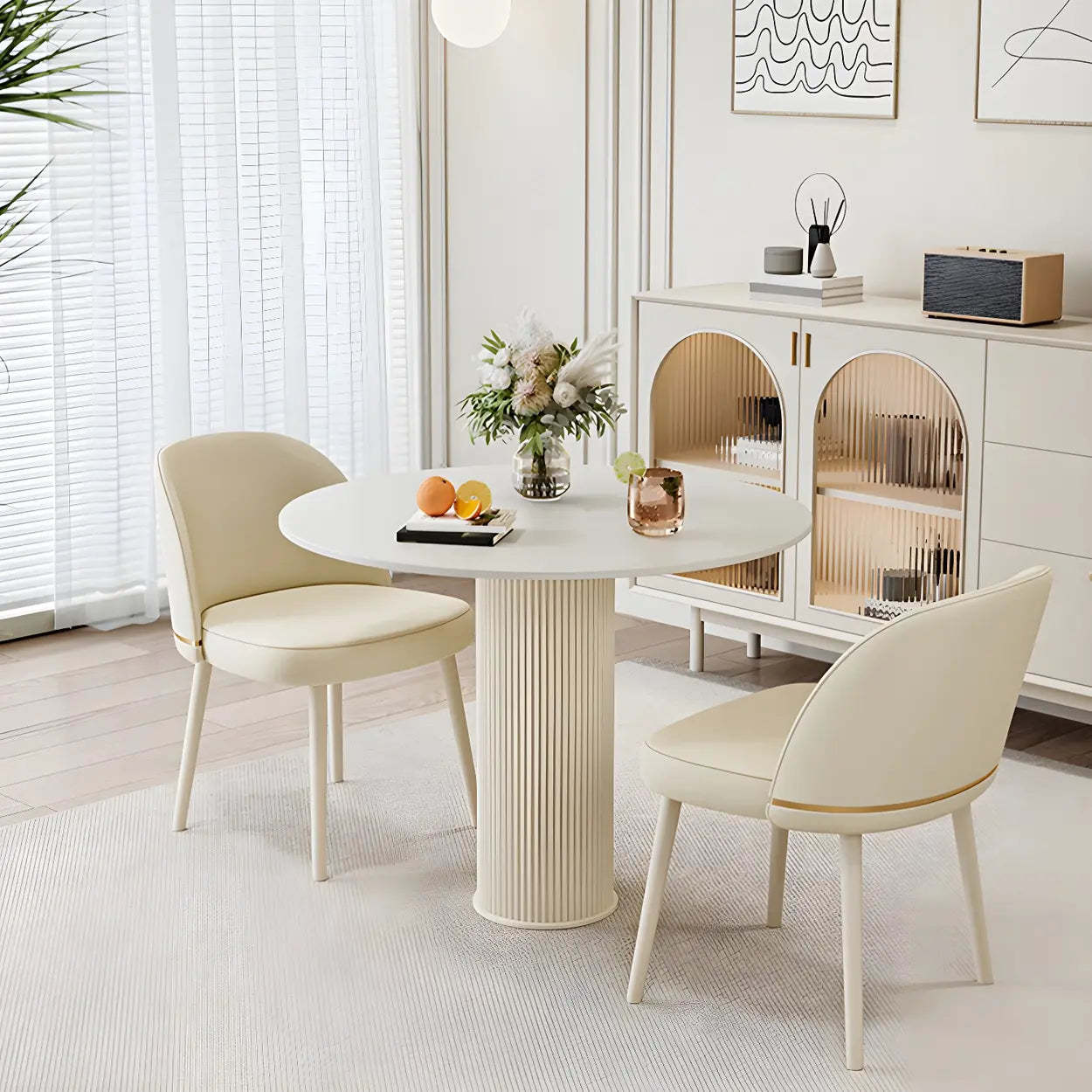 Compact Round Wood Dining Table — Table Only