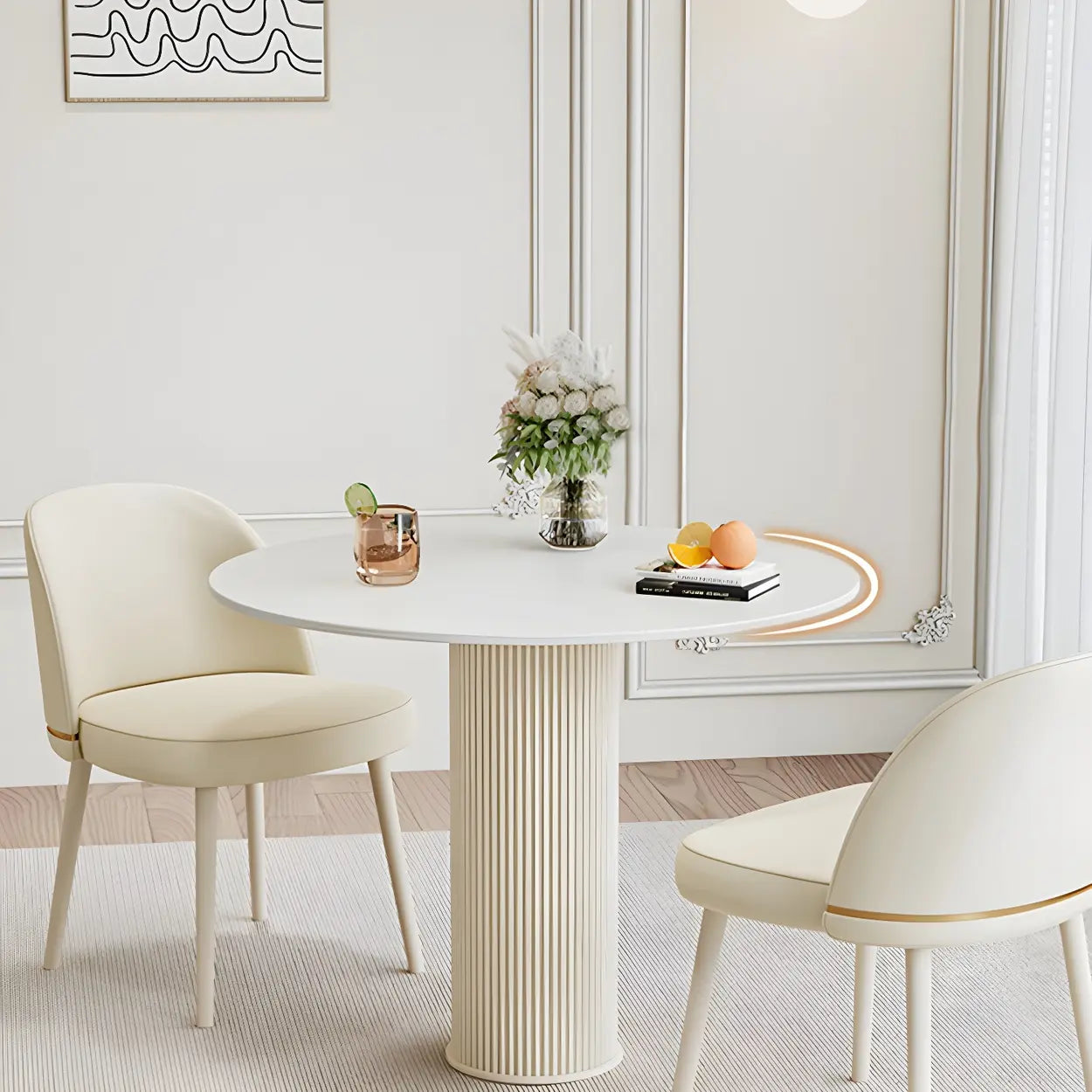 Compact Round Wood Dining Table