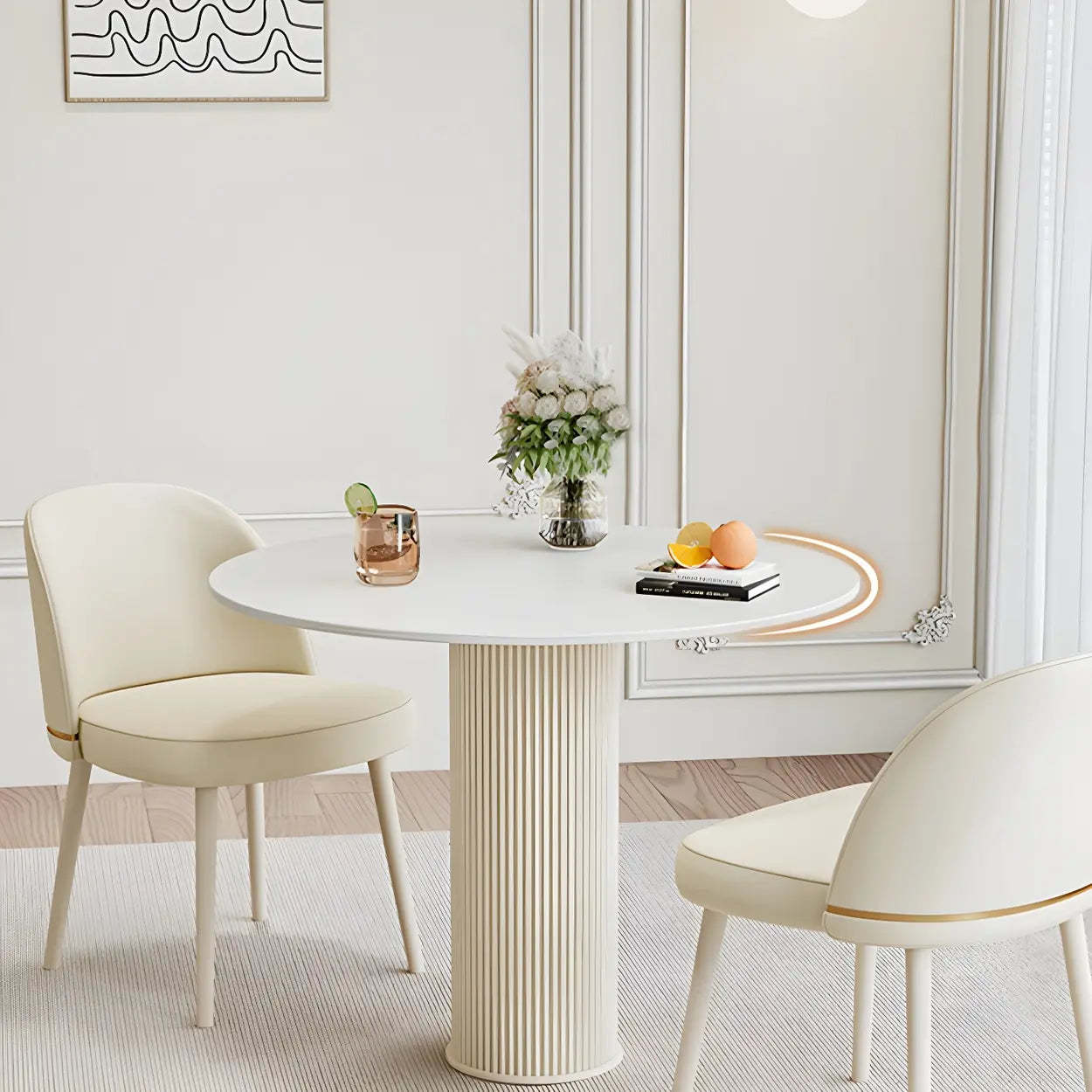 Compact Round Wood Dining Table