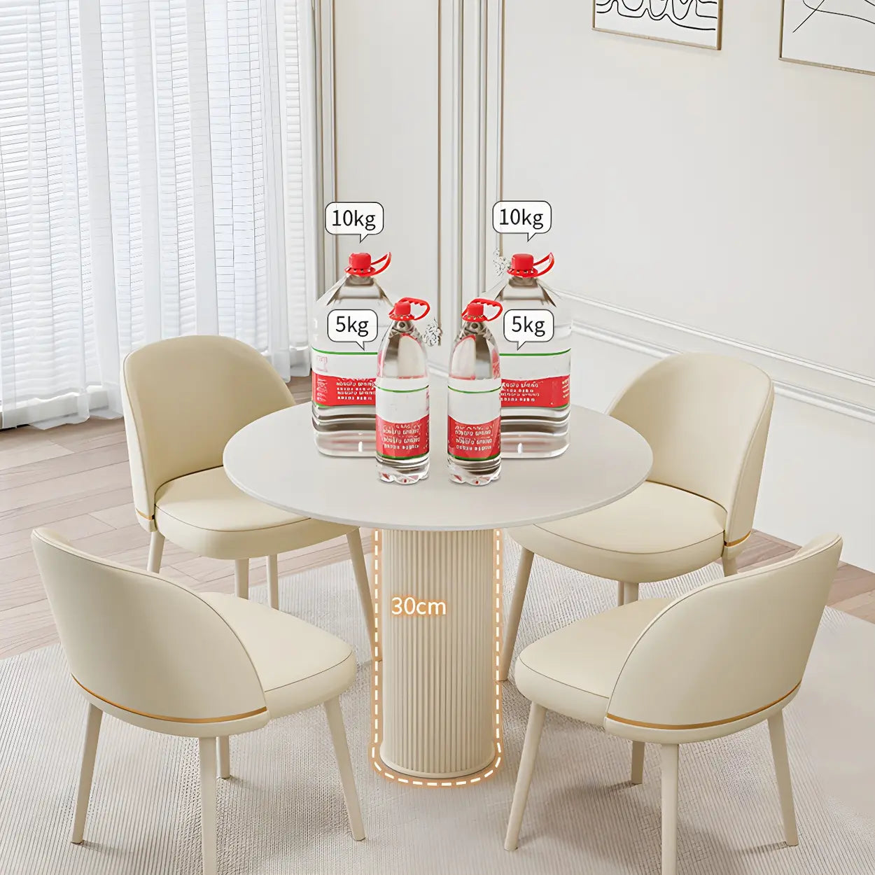 Compact Round Wood Dining Table
