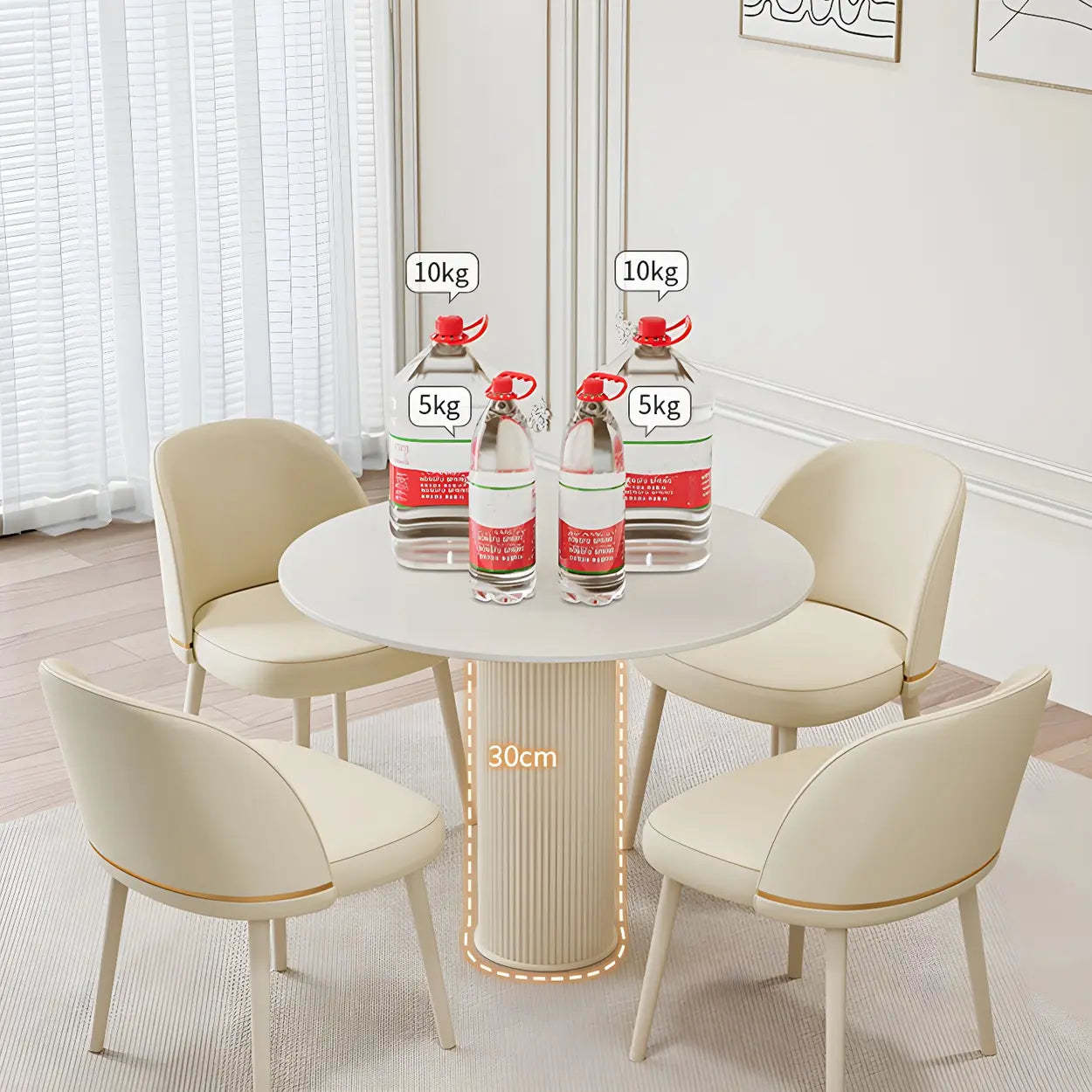 Compact Round Wood Dining Table