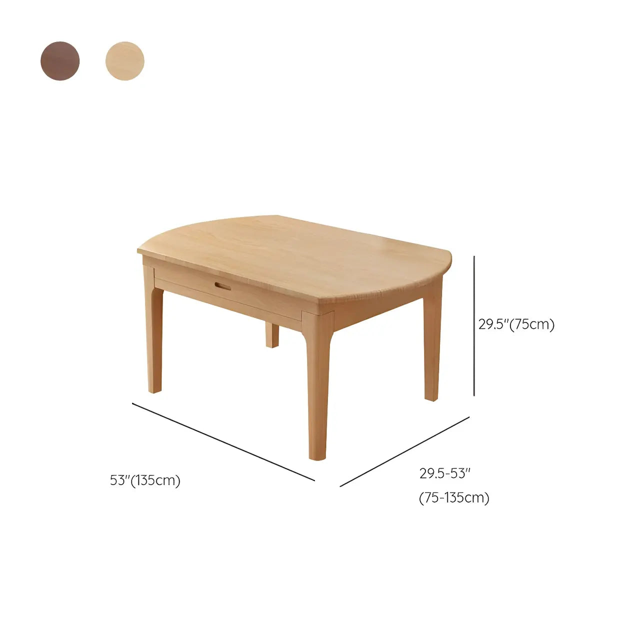 Modern Round Extendable Wood Kitchen Dining Table