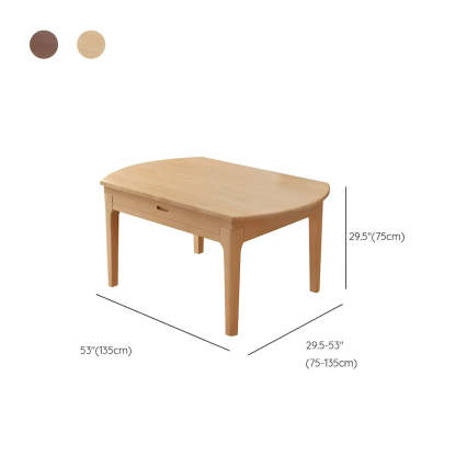 Modern Round Extendable Wood Kitchen Dining Table