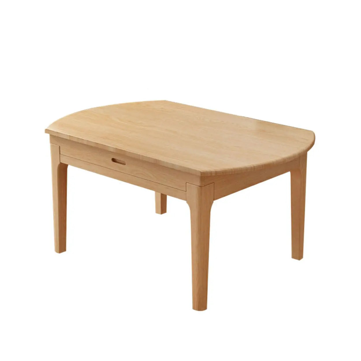 Modern Round Extendable Wood Kitchen Dining Table — Nut-Brown / Table Only