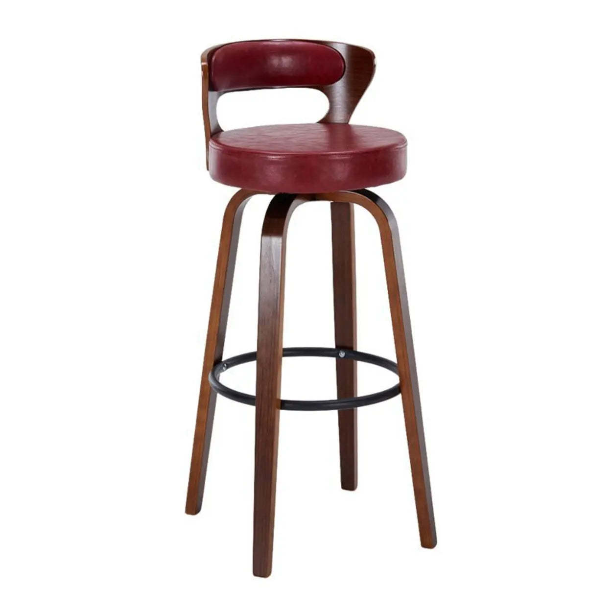 Modern Round Wood Swivel Bar Stool