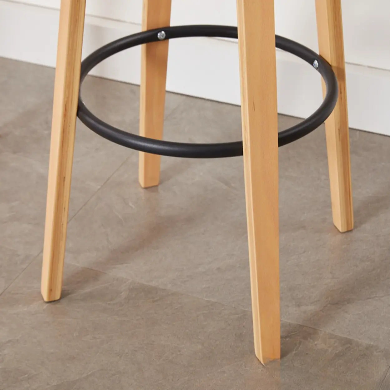 Modern Round Wood Swivel Bar Stool