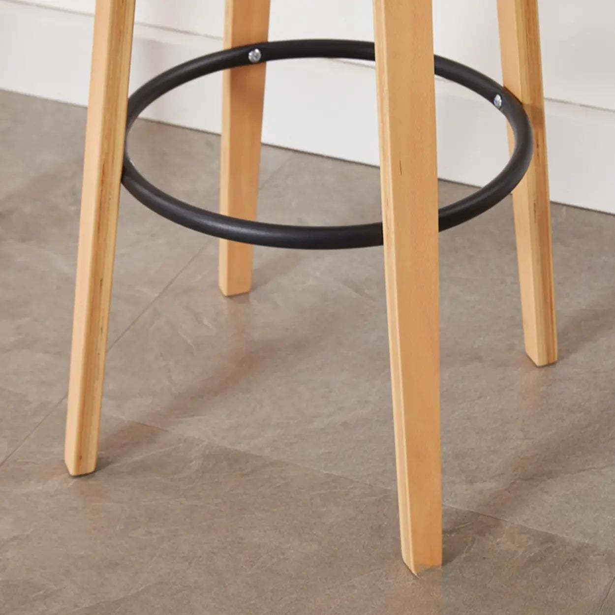 Modern Round Wood Swivel Bar Stool