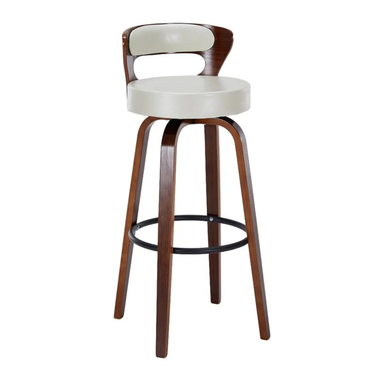 Modern Round Wood Swivel Bar Stool
