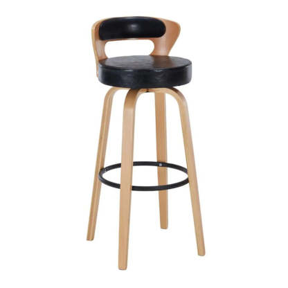 Modern Round Wood Swivel Bar Stool