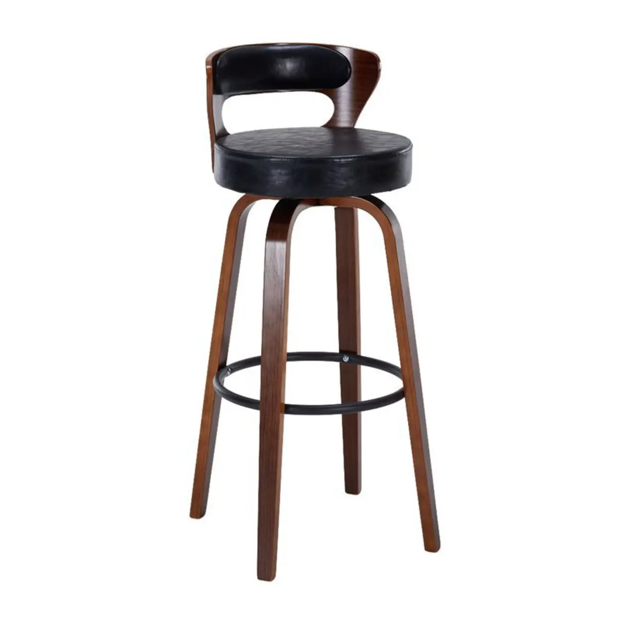 Modern Round Wood Swivel Bar Stool