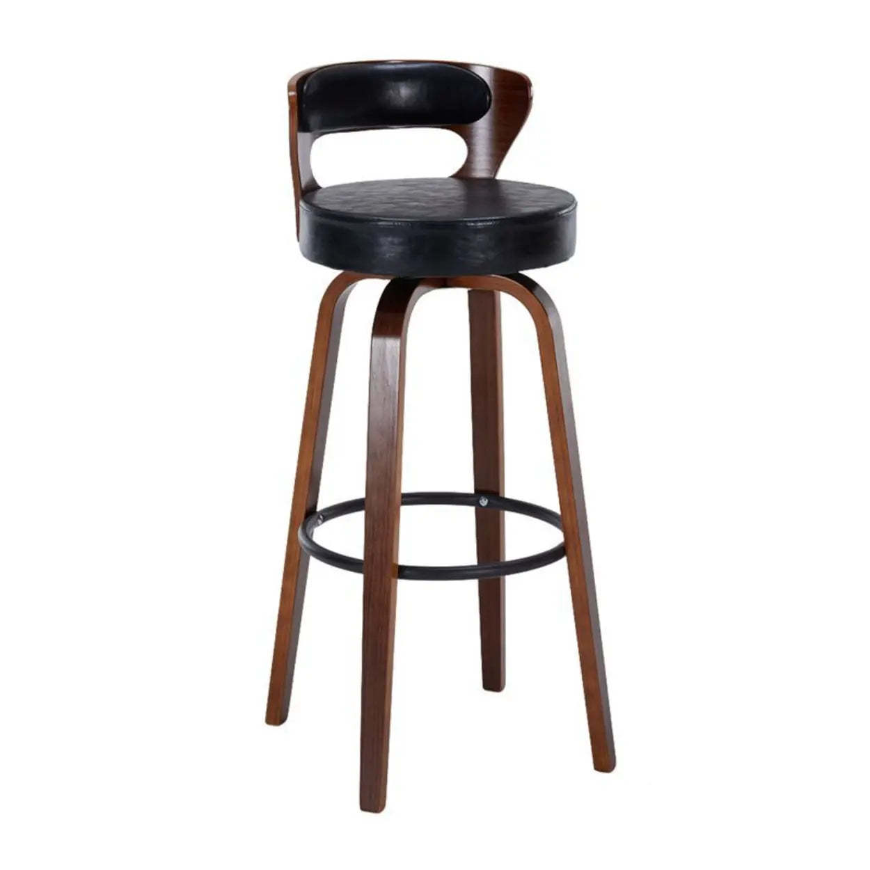 Modern Round Wood Swivel Bar Stool