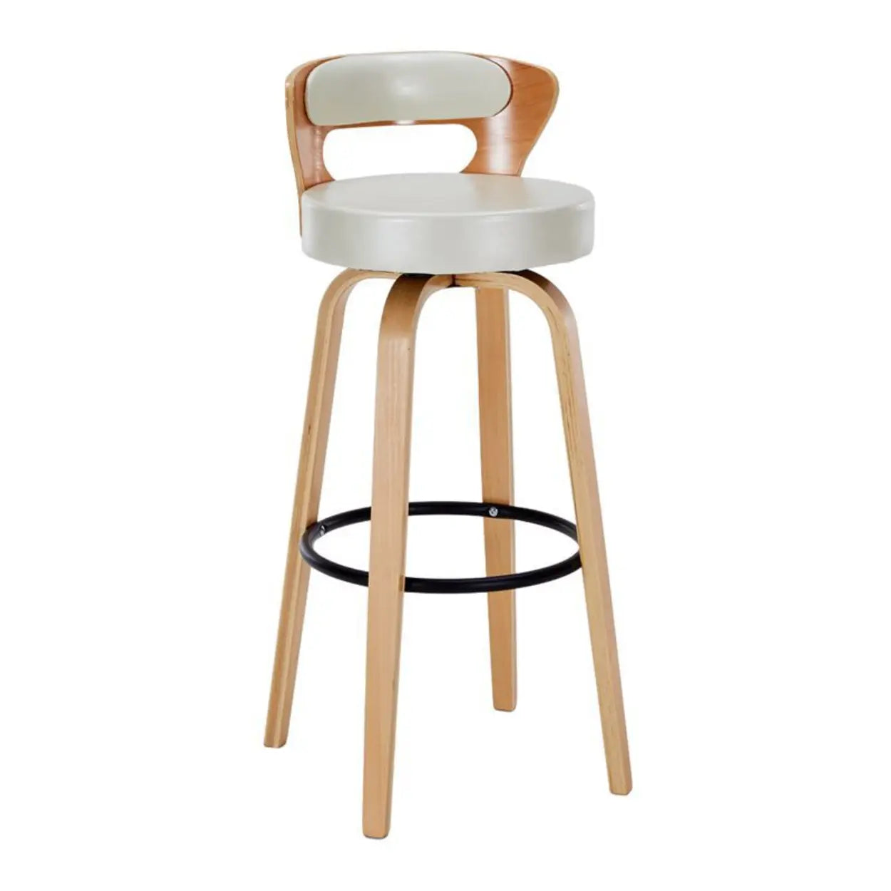 Modern Round Wood Swivel Bar Stool
