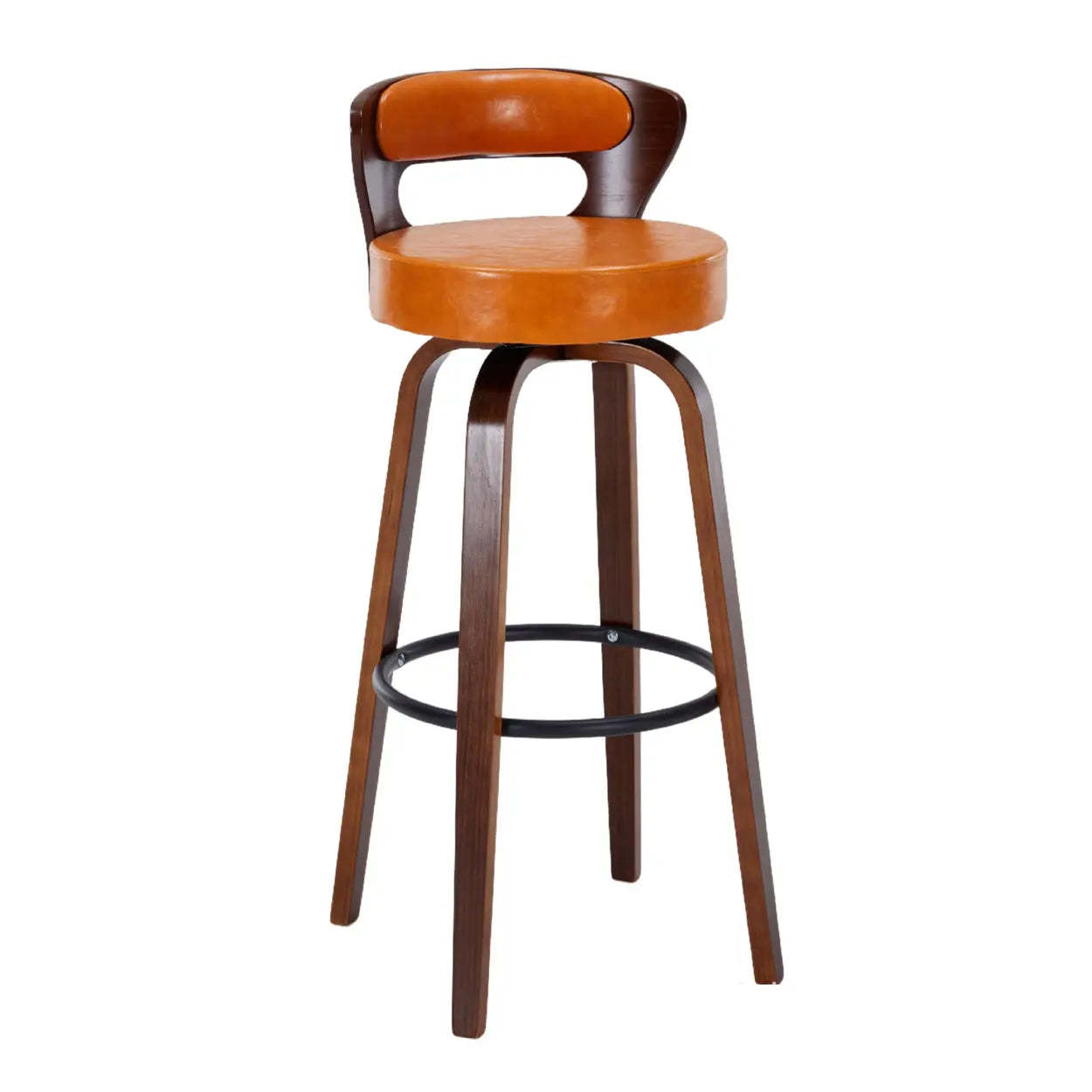 Modern Round Wood Swivel Bar Stool