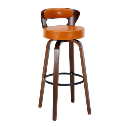 Modern Round Wood Swivel Bar Stool